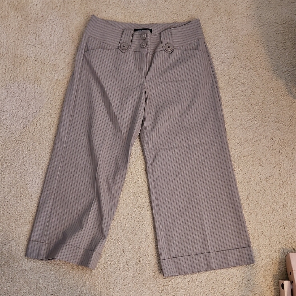 Express Taupe Pinstripe Trousers